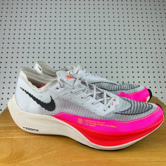 Size 15 Nike ZoomX Vaporfly Next% 2‎ White Pink DJ5457 100 Race Running Marathon - Picture 3 of 6